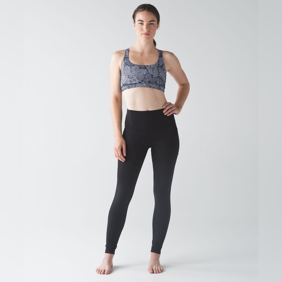 Lululemon Energy Sports Bra Women's Size 4 US White‎ Black Patterned Stretch - Picture 6 of 11